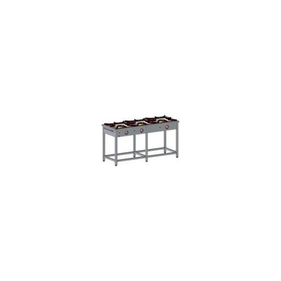 Kuchnia gazowa 169x60x85 cm z zapalaczem, 3 palniki: 1x5+1x7+1x9 kW | EGAZ, TG-322.II