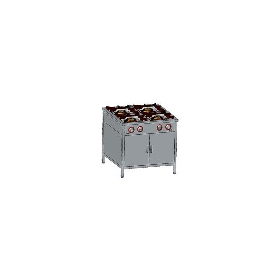 Kuchnia gazowa 90x90x85 cm z palnikiem zapalającym oraz z szafką, 4 palniki: 24 kW | EGAZ, TGP-424.IV