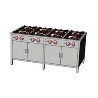 Kuchnia gazowa 176x90x85 cm z palnikiem zapalającym, 8 palników: 2x3,4+3x5+2x6,5+1x8 kW | EGAZ, TGP-845.II