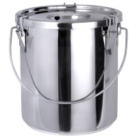 Pojemnik nierdzewny na płyny lub żywność z pokrywką, 15,5 l, średnica 300 mm | CONTACTO, 3011/015