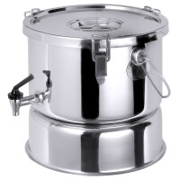 Termos ze stali nierdzewnej z kranem i pokrywką, 10 l, średnica 320 mm | CONTACTO, 3083/010