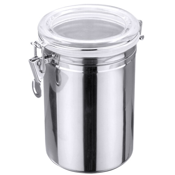 Pojemnik ze stali nierdzewnej z akrylową pokrywką z uszczelką, 1,25 l, średnica 125 mm | CONTACTO, 1117/160