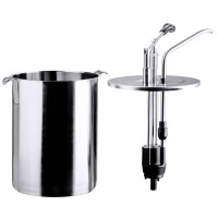 Dyspenser ze stali nierdzewnej z pompką, 10 l, średnica 208 mm | CONTACTO, 3050/010