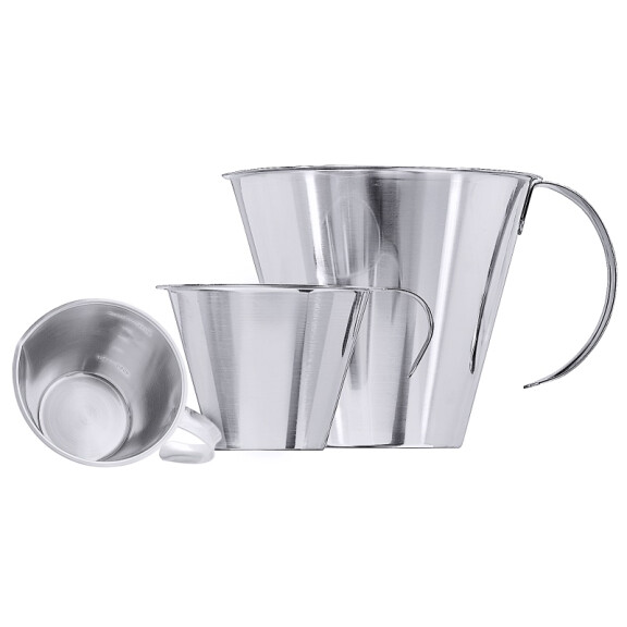 Dzbanek wykonany ze stali nierdzewnej z otwartym uchwytem, miarka 0,5 l | CONTACTO, 549/050