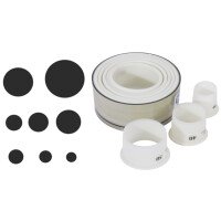 Wycinarki do ciasta wykonane z plastiku, 8 sztuk, koło, średnica 30-100 mm | CONTACTO, 228/008