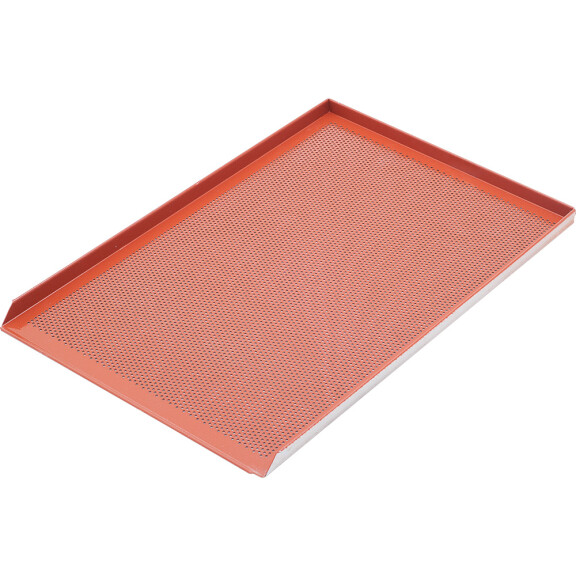 Blacha wypiekowa aluminiowa, perforowana, pokryta silikonem, 3 ranty, 1,5 mm (600x400) mm | UNOX, 911211