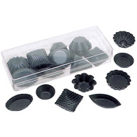 Zestaw 50 sztuk metalowych foremek z powłoką non-stick, różne kształty | CONTACTO, 6379/050