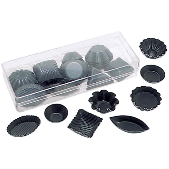 Zestaw 50 sztuk metalowych foremek z powłoką non-stick, różne kształty | CONTACTO, 6379/050