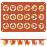 Mata silikonowa w kolorze terakoty do Bordelais, 8 foremek, 300x175x35 mm | CONTACTO, 6639/318