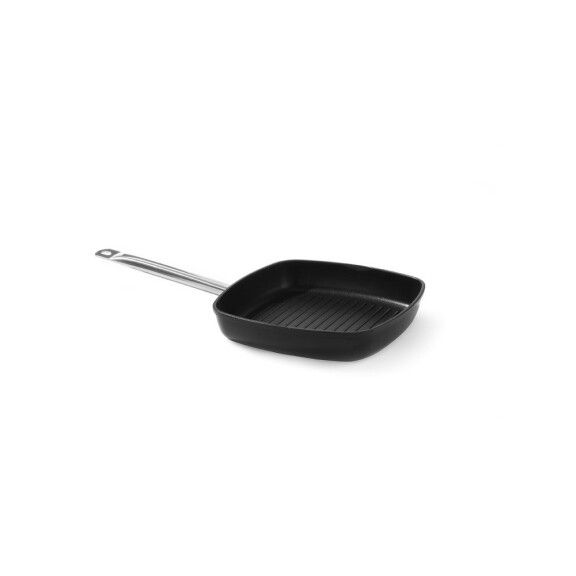 Patelnia z aluminium oraz z powłoką tytanową do grillowania 28x28 cm | HENDI, Profi Line