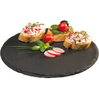 Okrągła taca do serwowania z łupka o średnicy 28 cm | APS, 00969