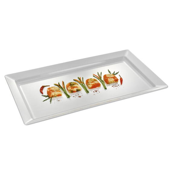 Talerz prostokątny z melaminy 36x20,5x3,8 cm | HENDI, 561508