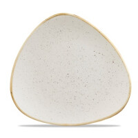 Biały trójkątny talerz, ręcznie zdobiony 26,5 cm | CHURCHILL, Stonecast Barley White