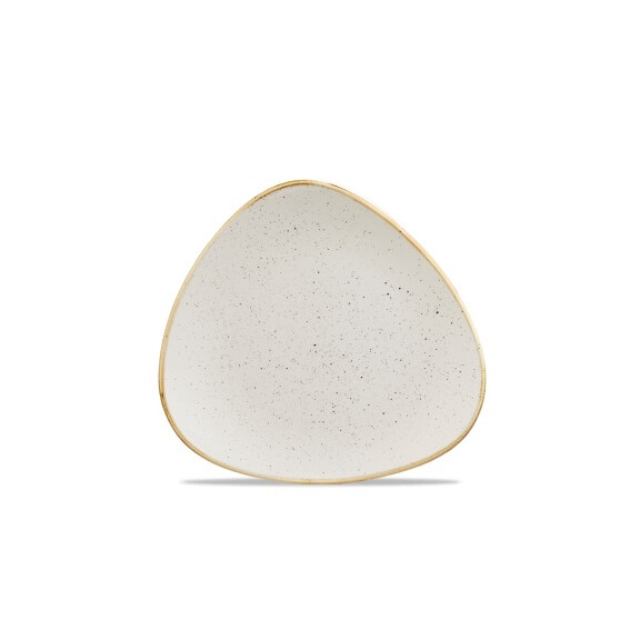 Biały trójkątny talerz, ręcznie zdobiony 22,9 cm | CHURCHILL, Stonecast Barley White