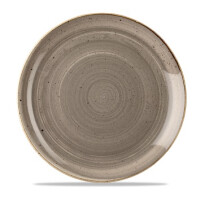 Szary talerz płaski, ręcznie zdobiony 28,8 cm | CHURCHILL, Stonecast Peppercorn Grey