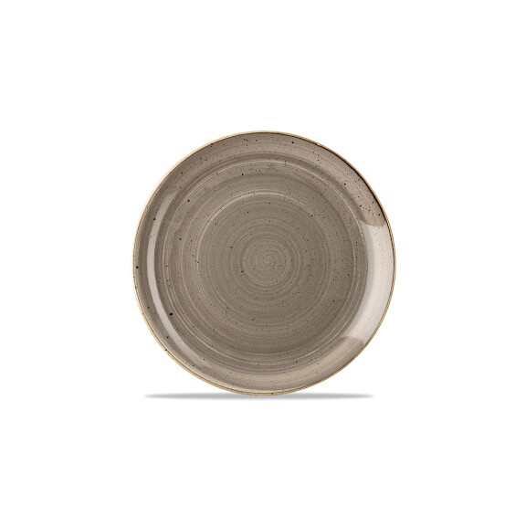 Szary talerz płaski, ręcznie zdobiony 26 cm | CHURCHILL, Stonecast Peppercorn Grey
