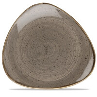 Szary trójkątny talerz, ręcznie zdobiony 31 cm | CHURCHILL, Stonecast Peppercorn Grey