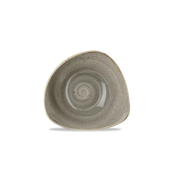 Szara trójkątna miska, ręcznie zdobiona 270 ml | CHURCHILL, Stonecast Peppercorn Grey