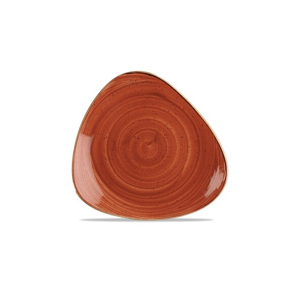 Porcelanowy trójkątny talerz, ręcznie zdobiony 26,5 cm | CHURCHILL, Stonecast Spiced Orange