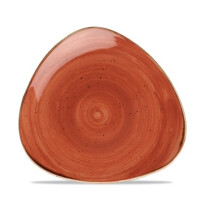 Porcelanowy trójkątny talerz, ręcznie zdobiony 22,9 cm | CHURCHILL, Stonecast Spiced Orange