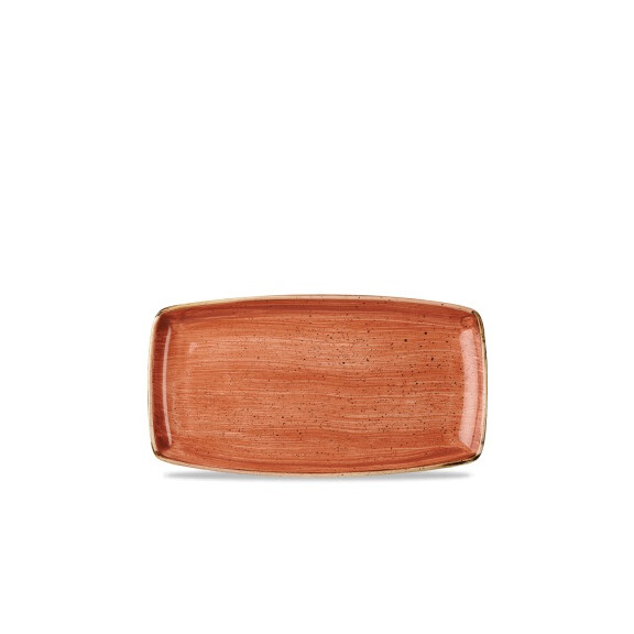 Porcelanowy prostokątny półmisek, ręcznie zdobiony 35 cm x 18,5 cm | CHURCHILL, Stonecast Spiced Orange