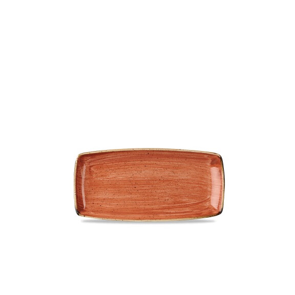 Porcelanowy prostokątny półmisek, ręcznie zdobiony 29,5 cm x 15 cm | CHURCHILL, Stonecast Spiced Orange