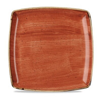 Porcelanowy kwadratowy talerz, ręcznie zdobiony 26,8 x 26,8 cm | CHURCHILL, Stonecast Spiced Orange