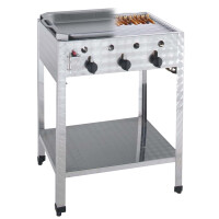 Płyta grillowa gazowa na podstawie 3-strefowa, 12kW | NEUMARKER, 00-50485