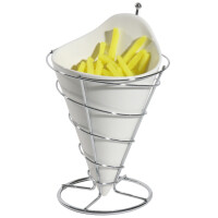Rożek z porcelany na chromowanej podstawie, średnica 125 mm | CONTACTO, 1148/110