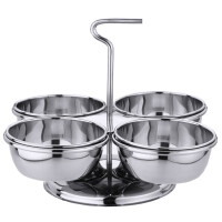 Etażera nierdzewna na sosy/dipy 4x0,2 l | CONTACTO, 1236/004