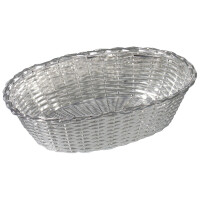 Koszyk z posrebrzanego stopu cynku do pieczywa, owalny 255x165x50 mm | CONTACTO, Silver Line