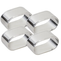 Pierścienie posrebrzane do serwetek, owalne 50x25x30 mm, komplet 4 sztuk | CONTACTO, Silver Line