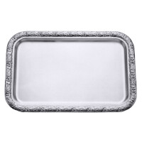 Taca wykonana ze stali nierdzewnej z rantem dekoracyjnym 430x300x18 mm | CONTACTO, 6/430
