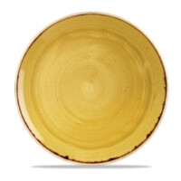 Musztardowy talerz płaski, ręcznie zdobiony 28,8 cm | CHURCHILL, Stonecast Mustard Seed Yellow