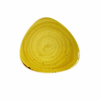 Musztardowy trójkątny talerz, ręcznie zdobiony 22,9 cm | CHURCHILL, Stonecast Mustard Seed Yellow
