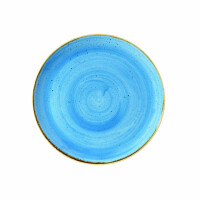 Niebieski talerz płaski, ręcznie zdobiony 26 cm | CHURCHILL, Stonecast Cornflower Blue