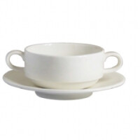 Porcelanowa bulionówka sztaplowana 280 ml | AMBITION, Simple