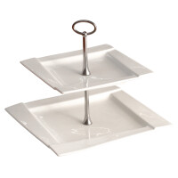 Porcelanowa patera 2 poziomowa 20/24 cm | AMBITION, Kubiko