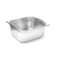 Pojemnik ze stali nierdzewnej z chowanymi uchwytami GN 2/3 150 mm | HENDI, Budget Line