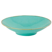 Talerz footed z porcelany w morskim kolorze o średnicy 26 cm | FINE DINE, Laguna