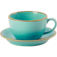 Spodek do filiżanki z porcelany w morskim kolorze, o średnicy 16 cm | PORLAND, Seasons Laguna