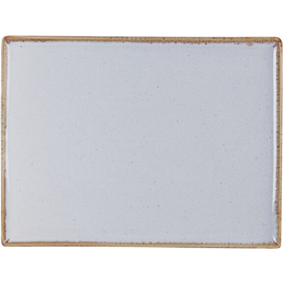 Półmisek prostokątny z porcelany w jasnoszarym kolorze 35x25 cm | FINE DINE, Ashen