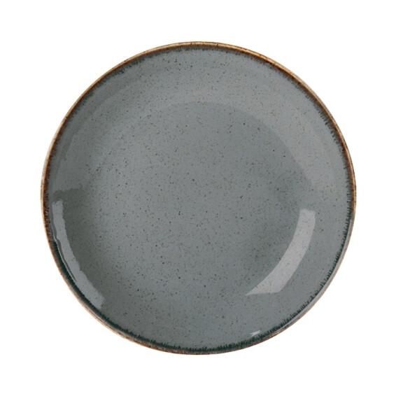 Talerz płytki z porcelany w ciemnoszarym kolorze o średnicy 30 cm | FINE DINE, Stone