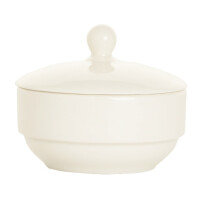 Cukiernica z pokrywką z kremowej porcelany o średnicy 10 cm | FINE DINE, Crema