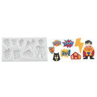 Forma do masy cukrowej SLK 1008 – bohater, 175x90x20 mm | SILIKOMART, SLK1000 Super Hero
