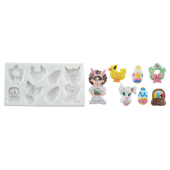 Forma do masy cukrowej SLK 1015 – wielkanoc, 170x90x15 mm | SILIKOMART, SLK1000 Easter Party