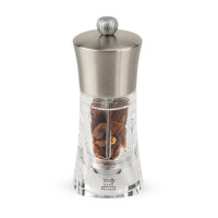 Młynek do chili z akrylu i stali, przezroczysty 14 cm | PEUGEOT, Quessant