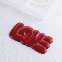 Forma z tritanu do tabliczek czekolady - 3 szt. x 100g, 150x76x10 mm – PC5000FR | PAVONI, Lovely