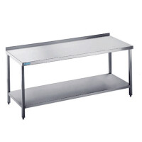 Stół do pracy 1600x600x900 mm z półką i blatem z rantem tylnym | RILLING, ATZ 0616C 0000