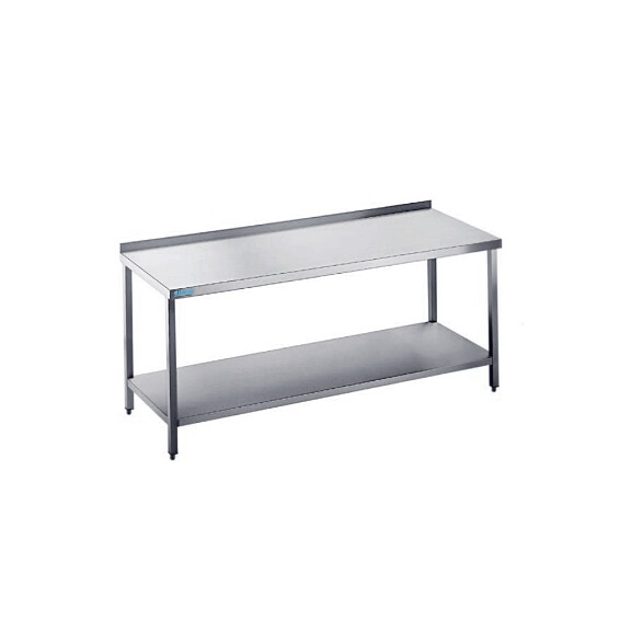 Stół do pracy 1600x600x900 mm z półką i blatem z rantem tylnym | RILLING, ATZ 0616C 0000